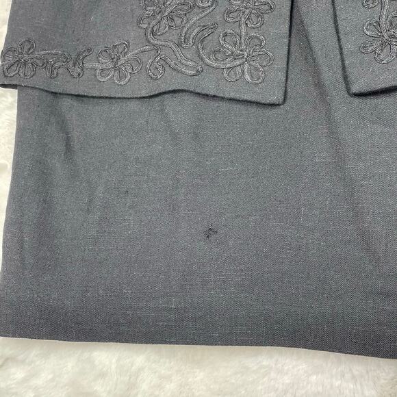 🔥Vintage Donna Ricco Linen Rayon Blend Embroidered Layered Mini Dress Size SP - Picture 15 of 16